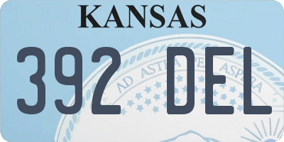 KS license plate 392DEL