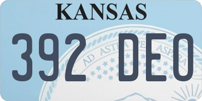 KS license plate 392DEO