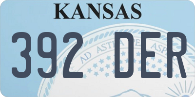 KS license plate 392DER