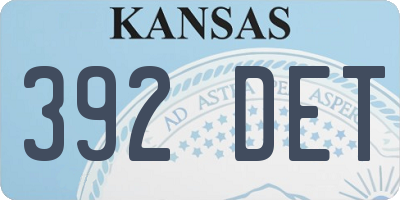 KS license plate 392DET