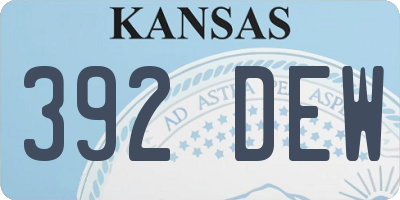KS license plate 392DEW