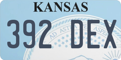 KS license plate 392DEX
