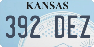 KS license plate 392DEZ