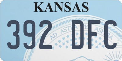 KS license plate 392DFC