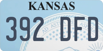 KS license plate 392DFD
