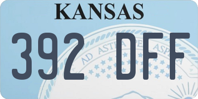 KS license plate 392DFF