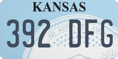 KS license plate 392DFG