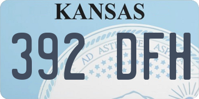 KS license plate 392DFH