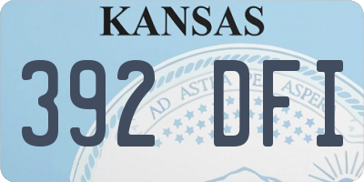 KS license plate 392DFI