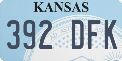 KS license plate 392DFK