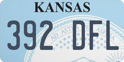 KS license plate 392DFL