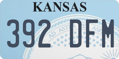 KS license plate 392DFM