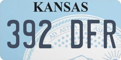 KS license plate 392DFR