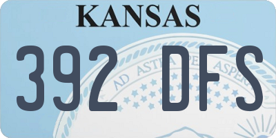 KS license plate 392DFS