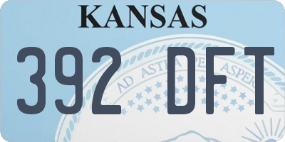 KS license plate 392DFT