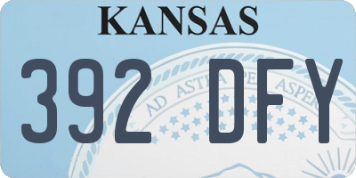 KS license plate 392DFY