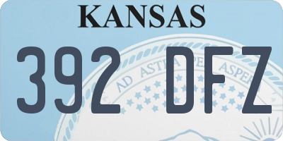 KS license plate 392DFZ