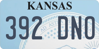 KS license plate 392DNO