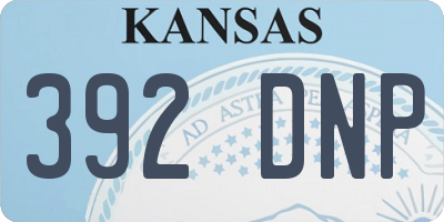 KS license plate 392DNP