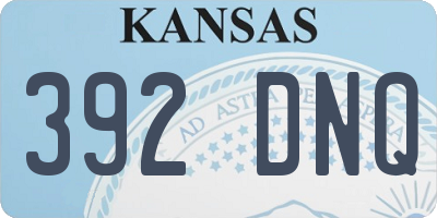 KS license plate 392DNQ