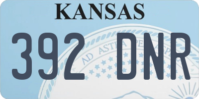 KS license plate 392DNR