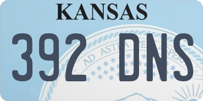 KS license plate 392DNS