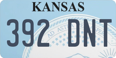 KS license plate 392DNT