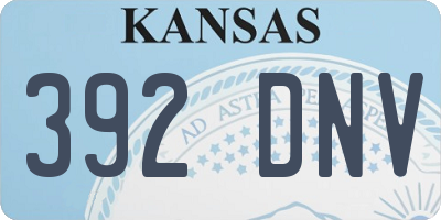 KS license plate 392DNV