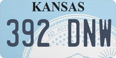 KS license plate 392DNW