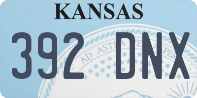 KS license plate 392DNX