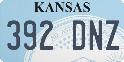 KS license plate 392DNZ