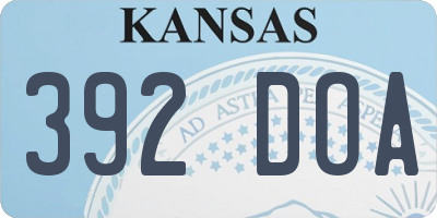 KS license plate 392DOA