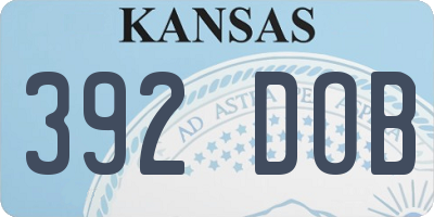 KS license plate 392DOB