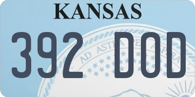 KS license plate 392DOD