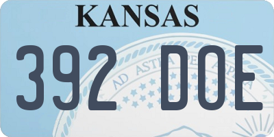 KS license plate 392DOE