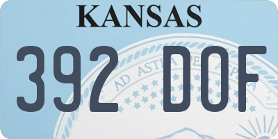 KS license plate 392DOF