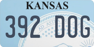 KS license plate 392DOG