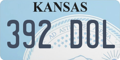 KS license plate 392DOL