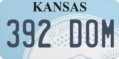 KS license plate 392DOM