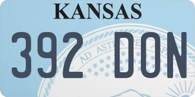 KS license plate 392DON