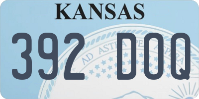 KS license plate 392DOQ