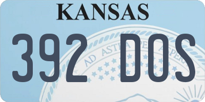 KS license plate 392DOS