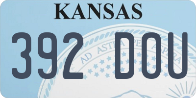 KS license plate 392DOU
