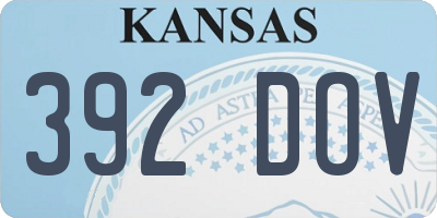 KS license plate 392DOV