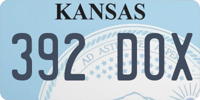 KS license plate 392DOX