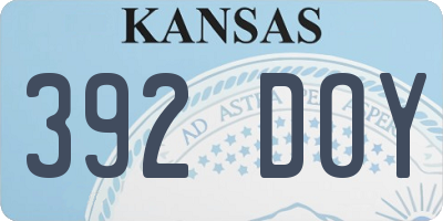 KS license plate 392DOY