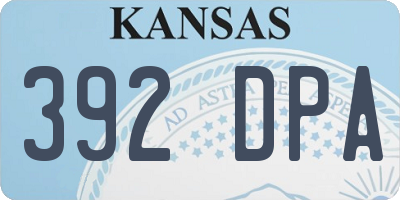 KS license plate 392DPA