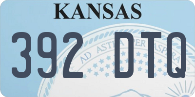KS license plate 392DTQ