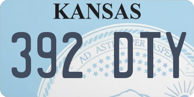 KS license plate 392DTY