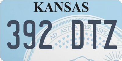 KS license plate 392DTZ